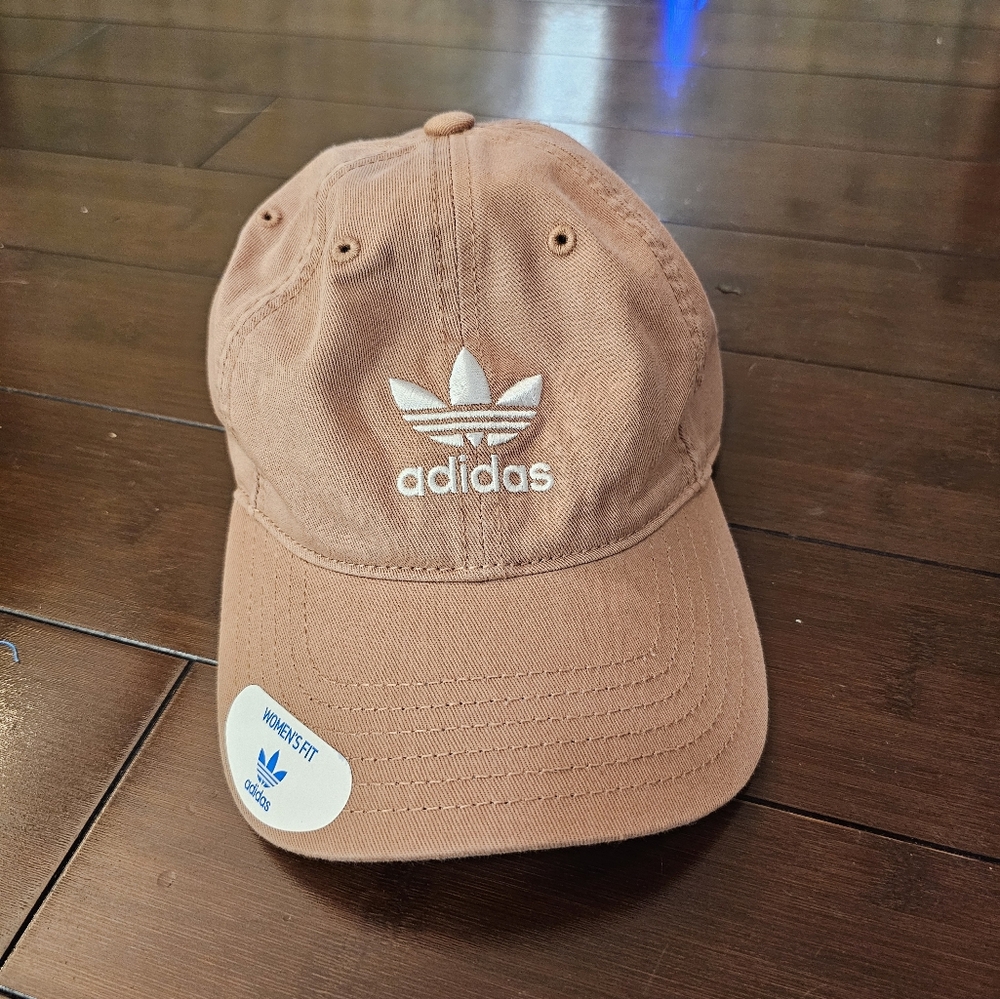 Adidas Tan and White Sporty Hat